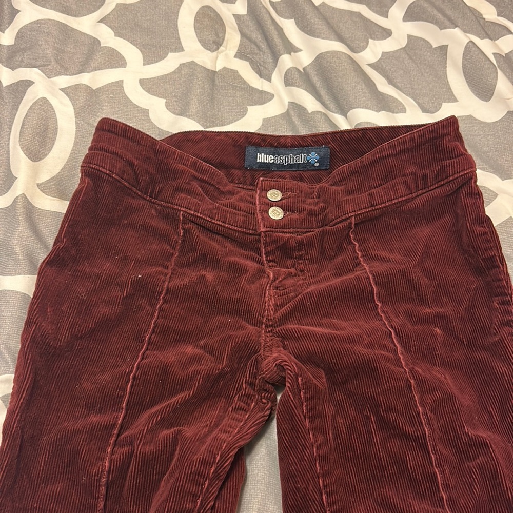 Red Corduroy Vintage Y2k Bootcut Flare Jeans